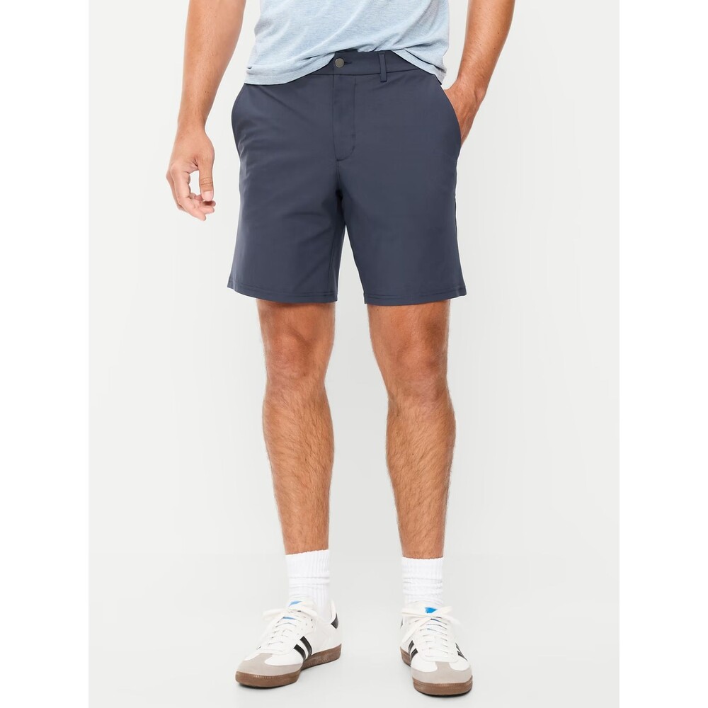 Old Navy Tech Hybrid Chino Shorts Mens 42 Blue Zip Pocket Stretch NEW